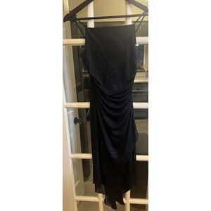 Vintage City Triangles Fairy Sleeveless Midi Dress Size M Black Y2K Whimsigoth‎